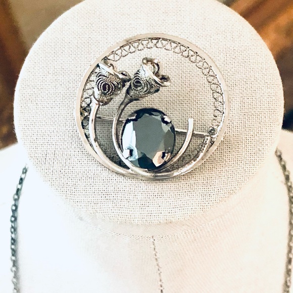 Vintage Sterling Brooch & Givenchy Necklace - Picture 3 of 10